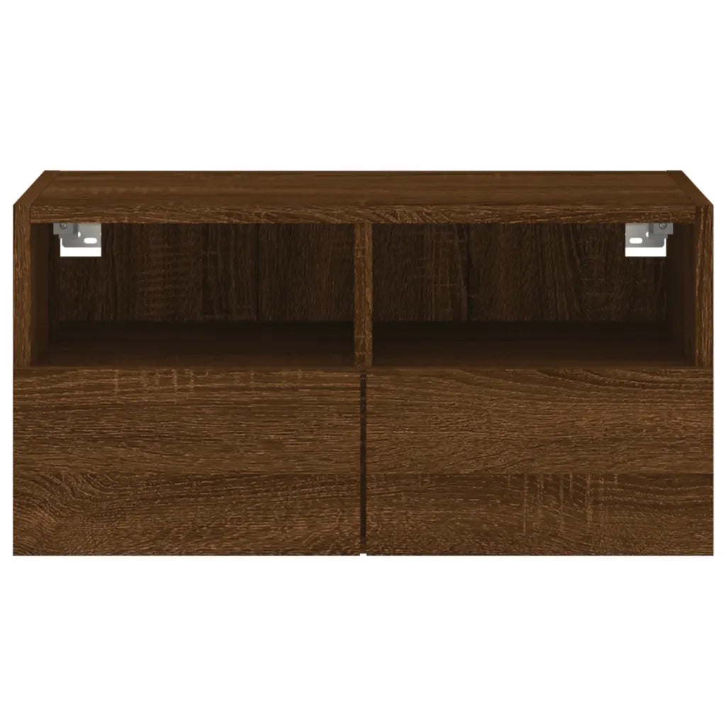 Mobile TV a Parete Rovere Marrone 60x30x30 cm Legno Multistrato 836866