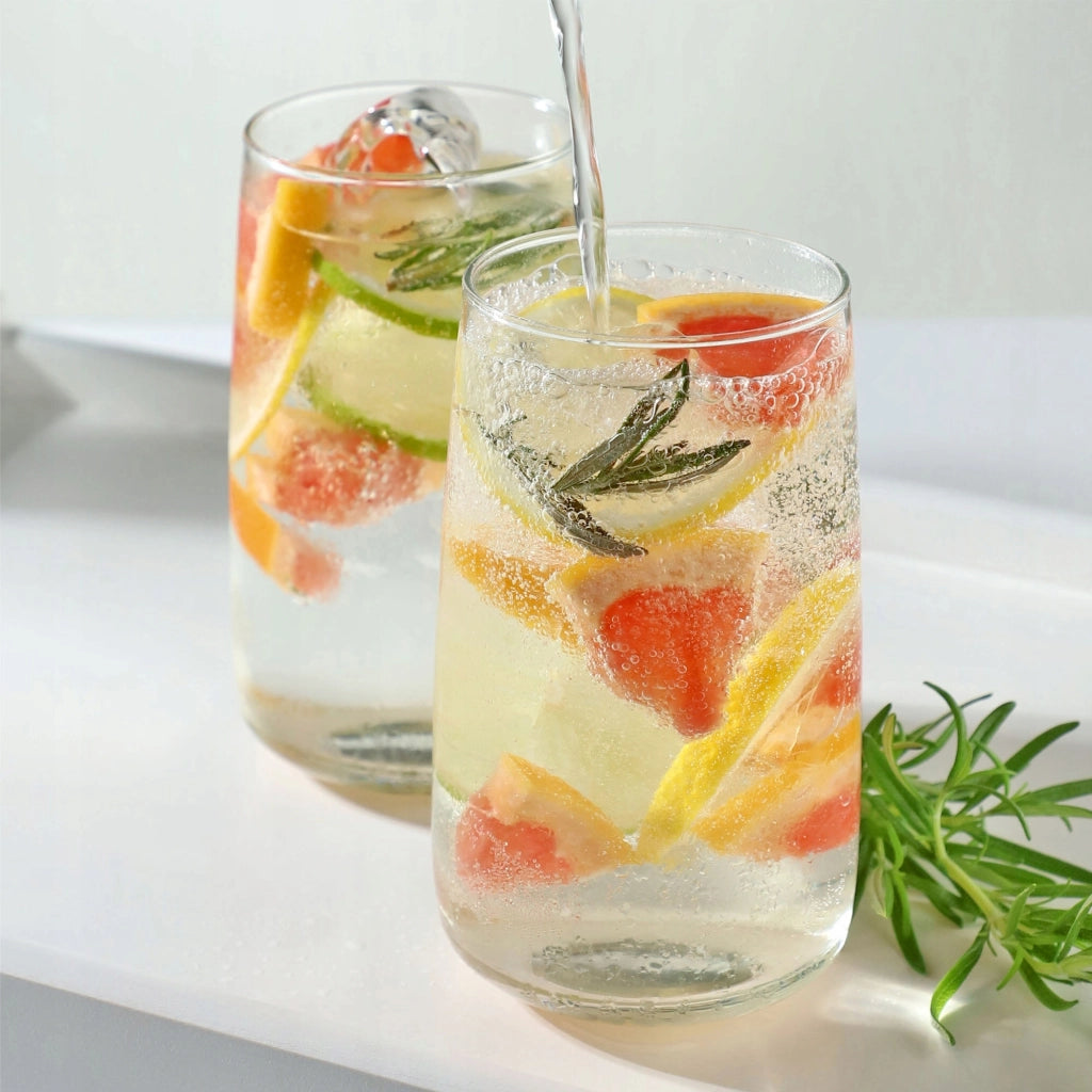 Set di 8 bicchieri da bibita KADAX da 480 ml, ideali come regalo.