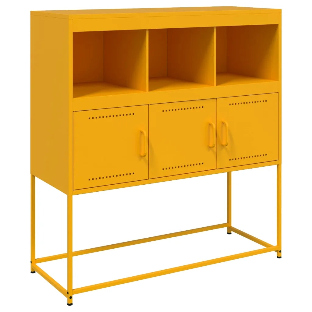 vidaXL Credenza Giallo Senape 100,5x39x107 cm in Acciaio