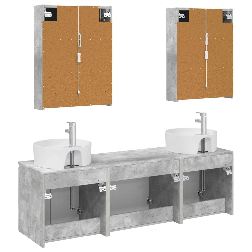 Set di Armadi da Bagno 5 pcs Grigio Cemento 3406450