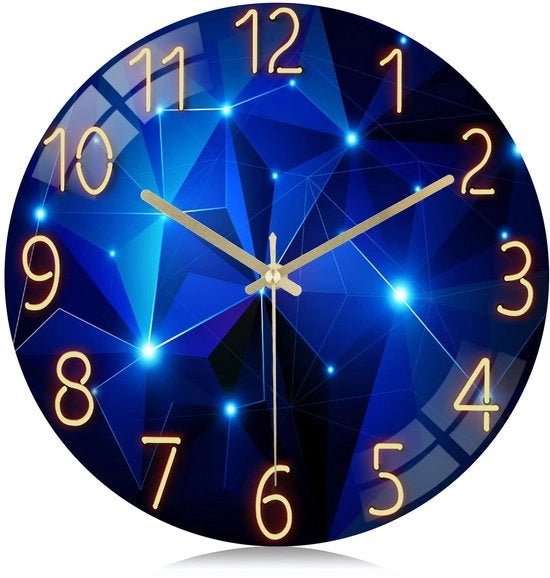 Orologio Silenzioso da Muro in Vetro, Stile Celeste Creativo Moderno, Orologio di Qualità con Quarzo Senza Tic, Decorazione per Salotto Camera da Letto Cucina 30cm