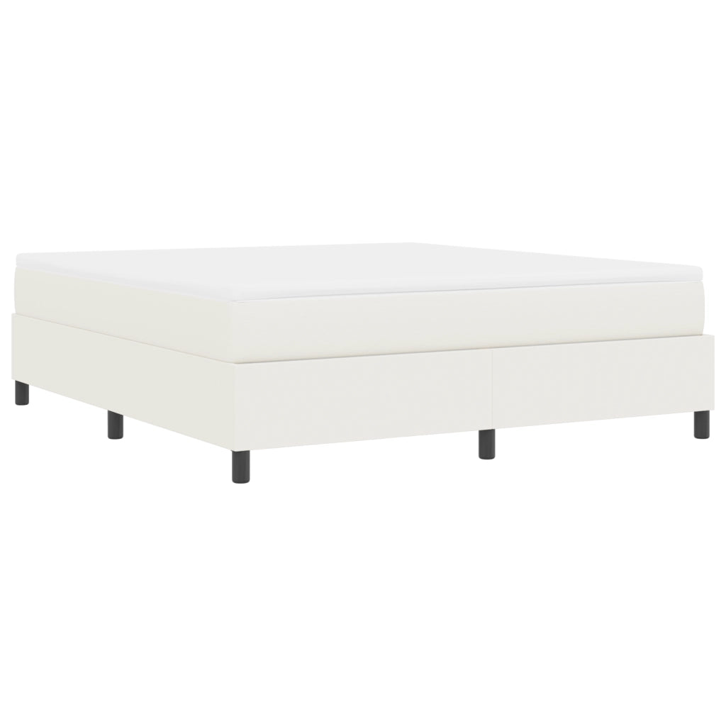 Letto con Rete a Molle con Materasso Crema Super King Tessuto in Corduroy