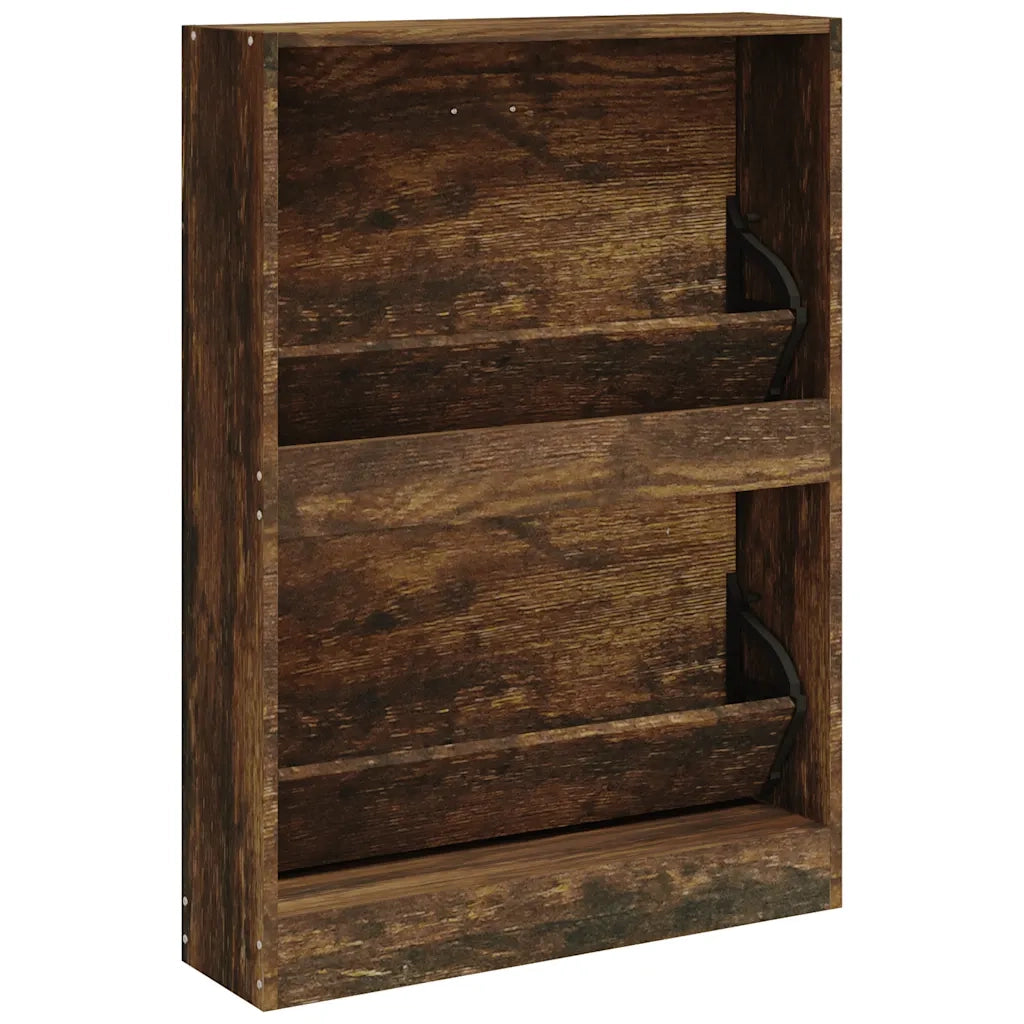 Scarpiera Rovere Fumo 59x17x81 cm in Legno Multistrato 342539