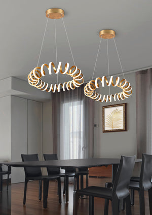 Lampada a Sospensione da Interno a LED in Metallo Oro