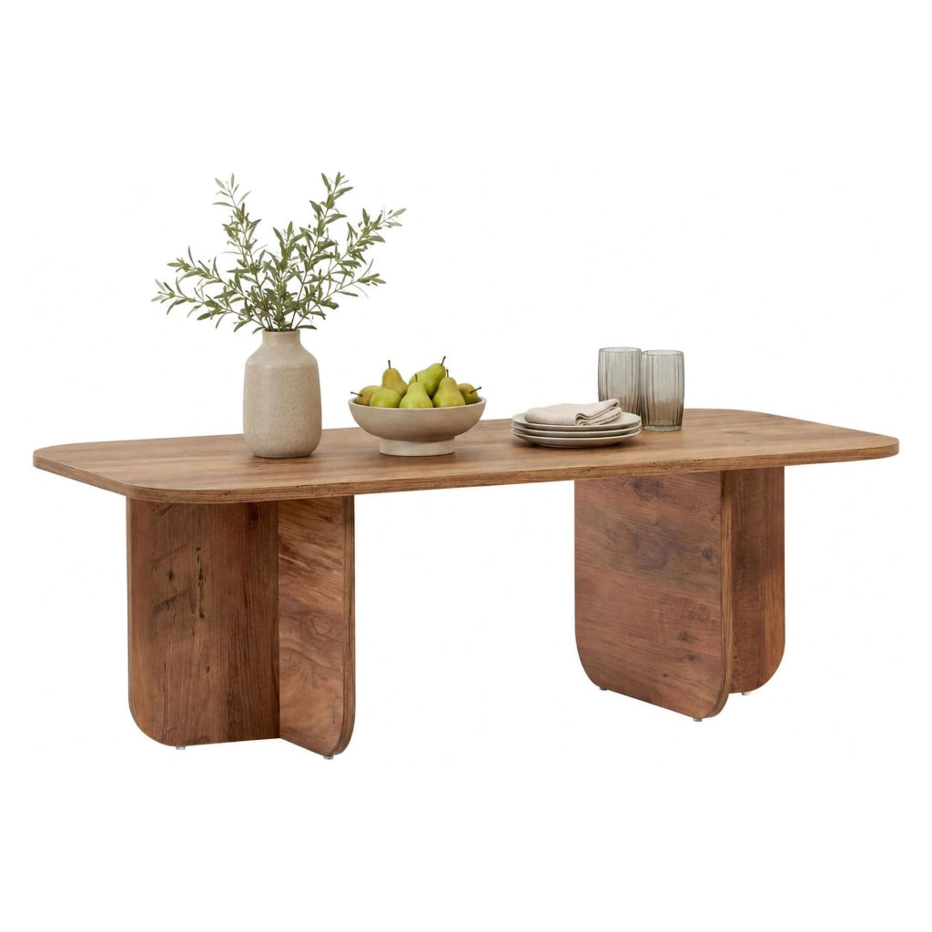 Nomeva, Tavolino da Salotto Forma Rettangolare, 120x60x41h cm Marrone Rovere
