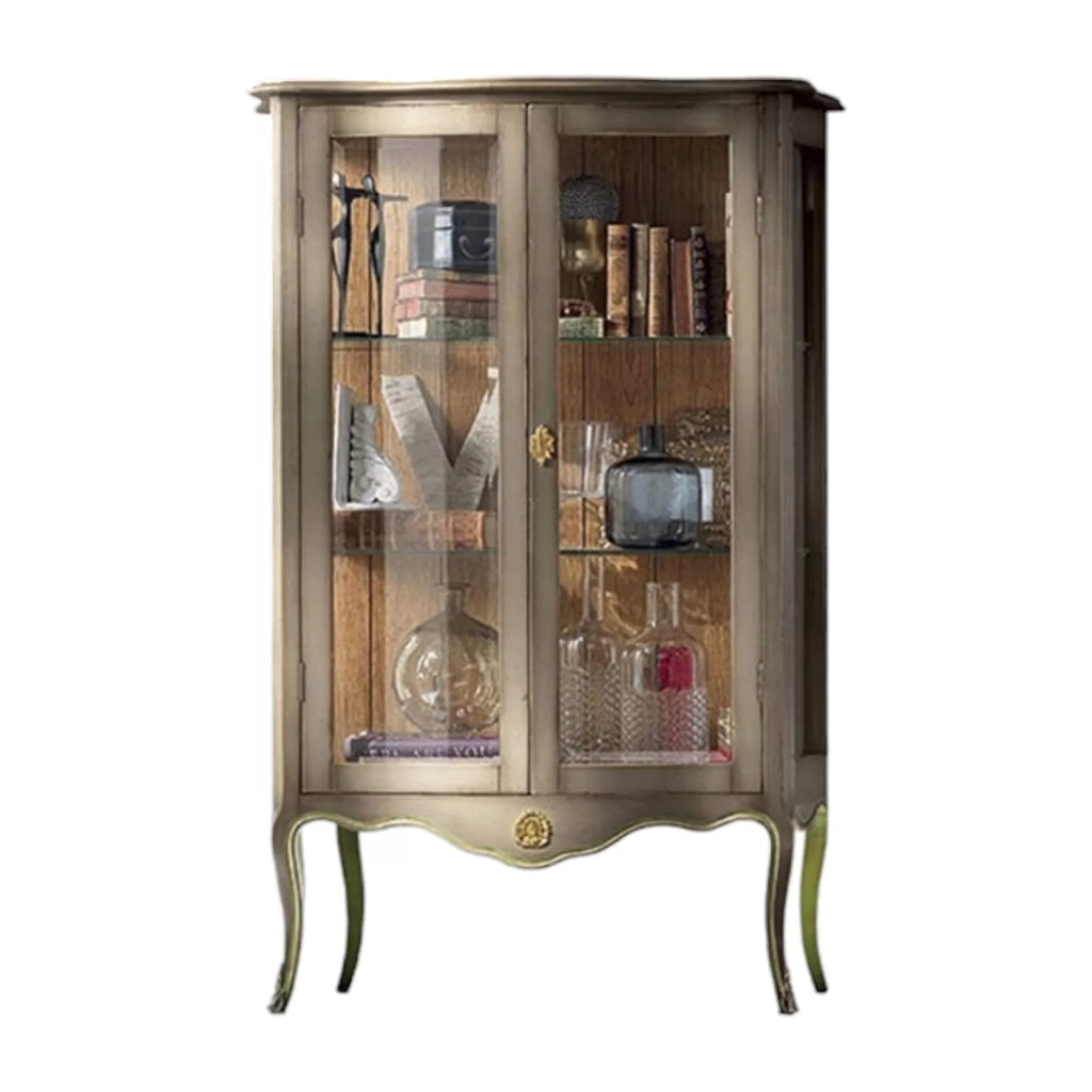 Vetrina classica 2 porte legno shabby 100x40x150 - Mobili 2G