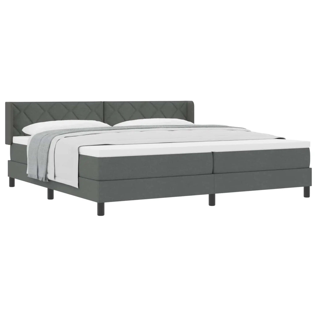 Letto a molle con materasso Grigio scuro 200 x 200 cm Tessuto 3341189
