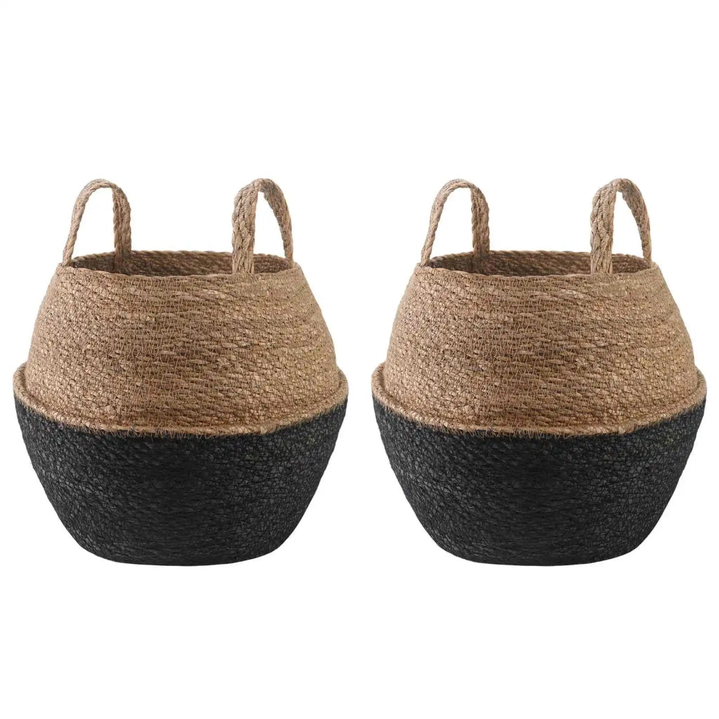 Vaso da fiori con manici 2 pcs Nero Ø 32 x 32 cm 42012263
