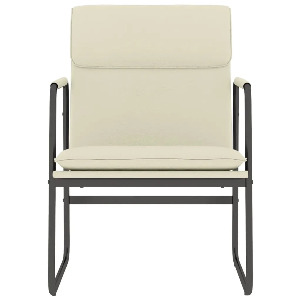 Sedia Lounge Crema 55x64x80 cm in Similpelle cod mxl 14225