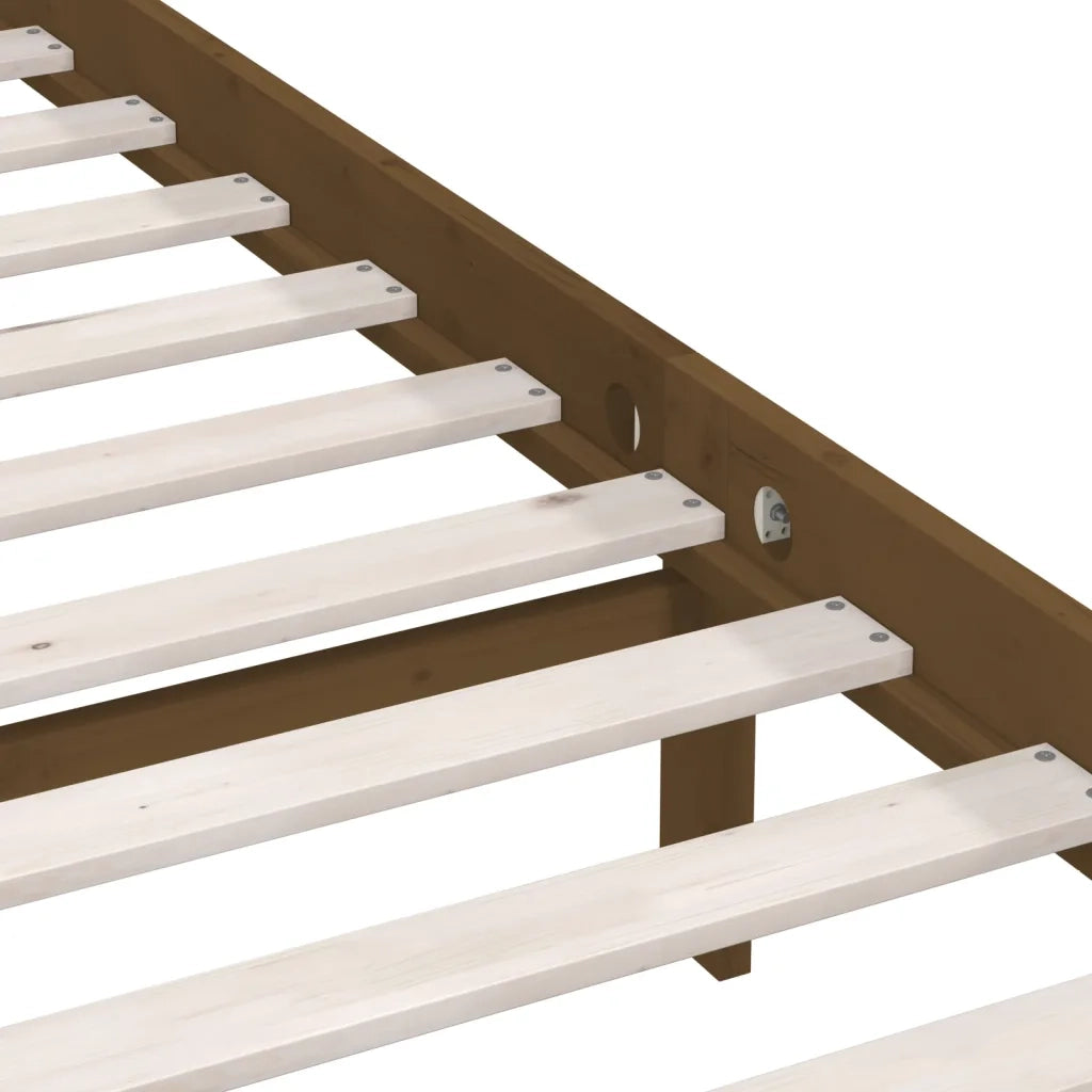 Giroletto senza Materasso-Struttura Letto Ambrato Single in Legno Massello