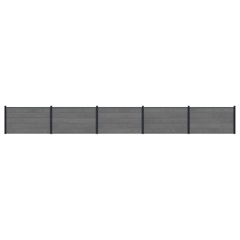 Pannello di Recinzione 5 pcs WPC e Alluminio Grigio