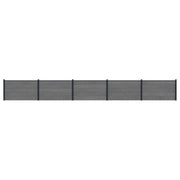 Pannello di Recinzione 5 pcs WPC e Alluminio Grigio