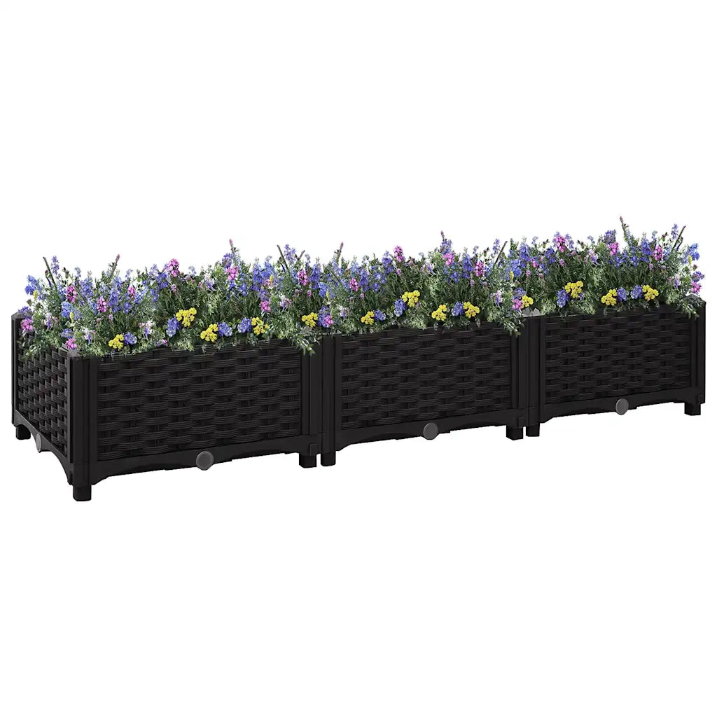 Fioriera Rialzata-Vaso da Esterno-Fioriera Elevata 120x40x23 cm in Polipropilene 414323