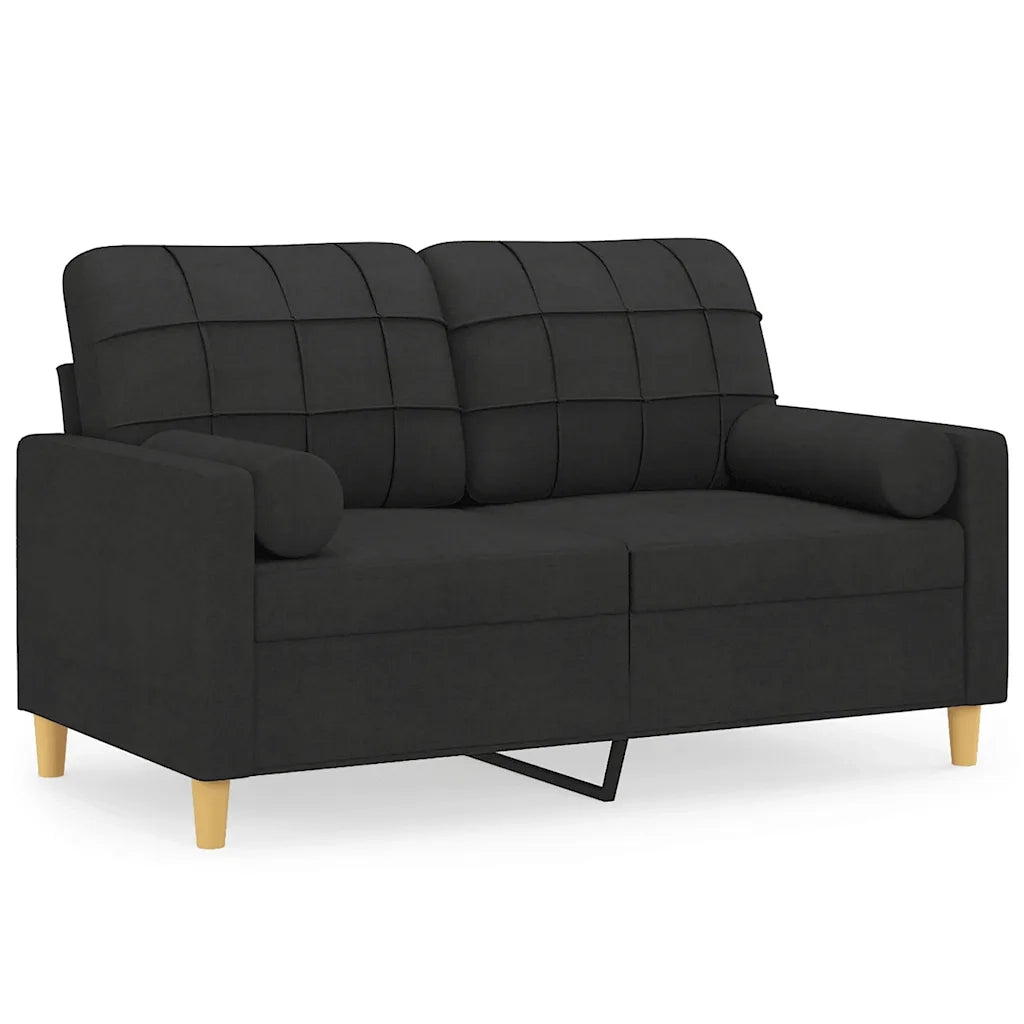 Divano | Divano da soggiorno | Sofa a 2 Posti con Cuscini Tortora 120 cm in Tessuto