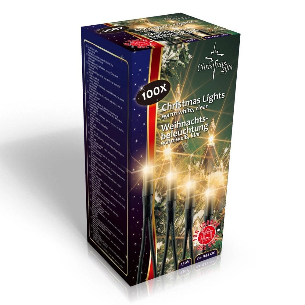 Trade Shop - Catena Candele Natalizie 100 Led Bianco Caldo 942cm Uso Interno Decoro Natale -