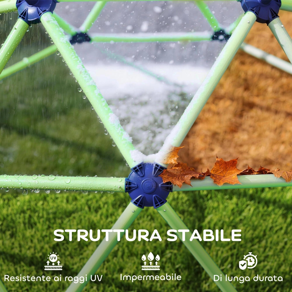 Gioco Arrampicata per Bambini Ø182,5x119 cm a Cupola con Bordi Smussati in PP Verde e Viola