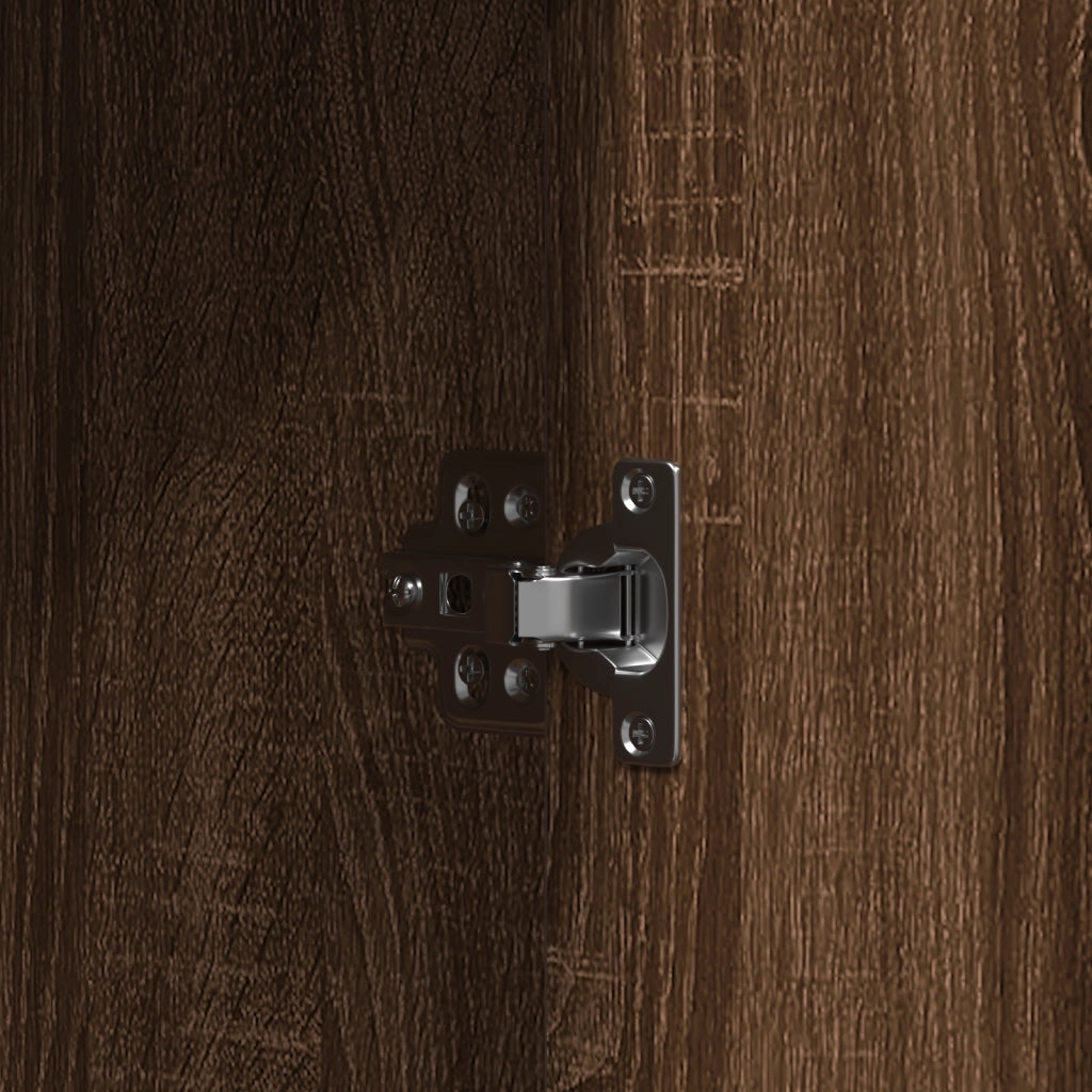 Toeletta  con luci LED Rovere Marrone 102x33x135 cm