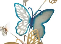 Pannello Da Muro Butterflies Oro/Celeste C cm 59,5X4X111,5