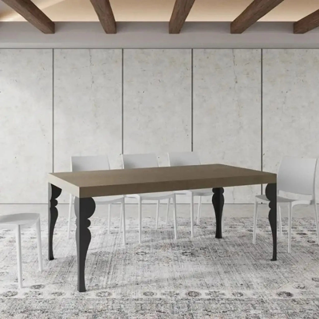 Tavolo allungabile 200/304x90 cm Paxon Premium tortora gambe antracite