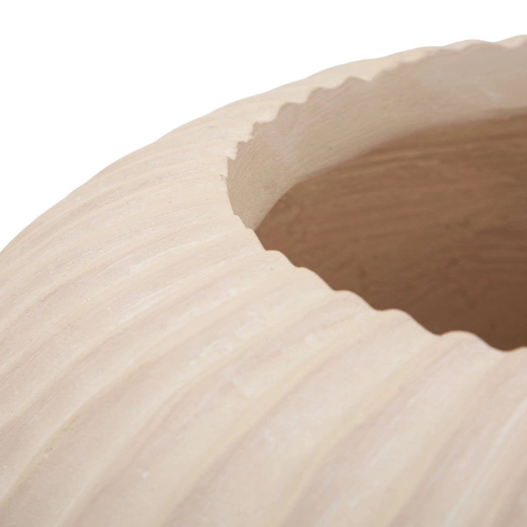 Arvid, Vaso Finitura Scanalata, Bianco Crema