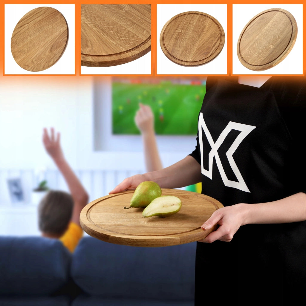 Tagliere in legno di quercia KADAX 35 cm per formaggi, ideale per la cucina.