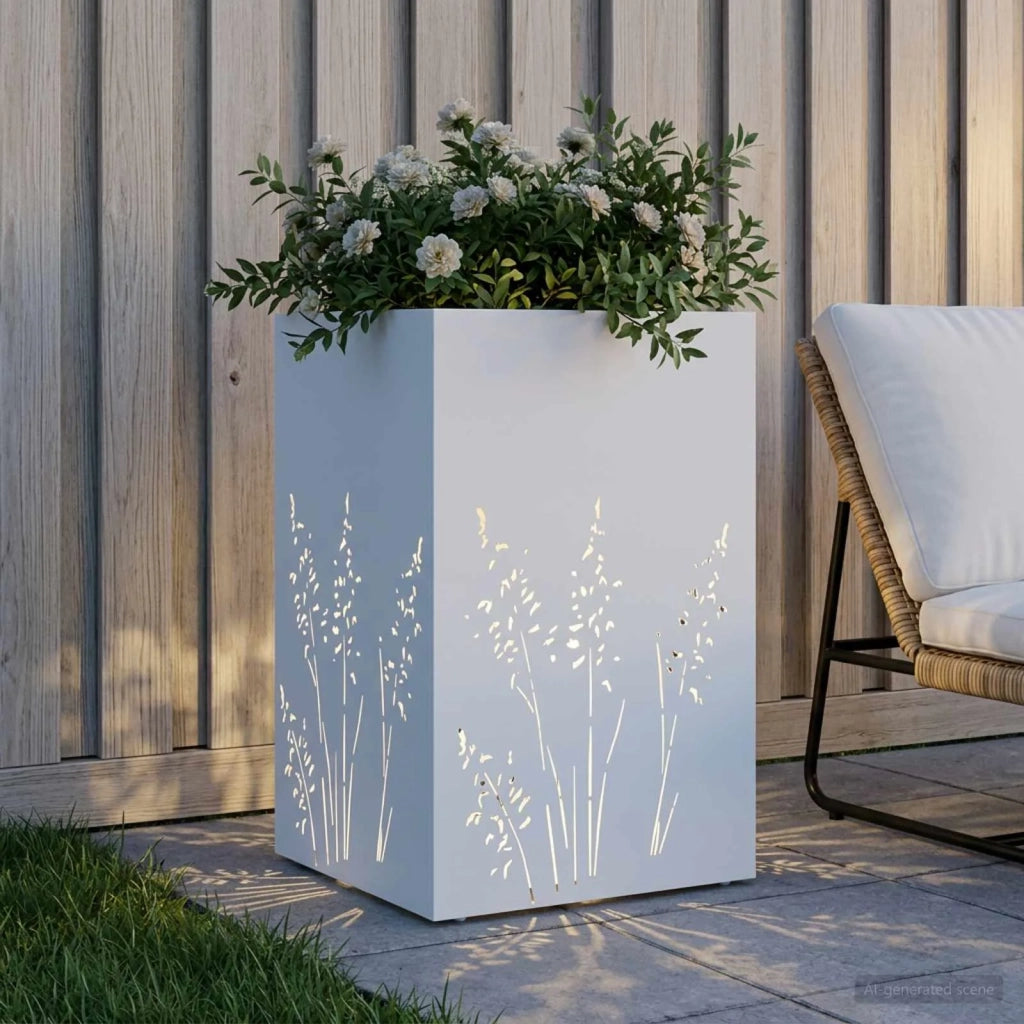 Vaso da giardino Bianco 50 x 50 x 75 cm 8005766