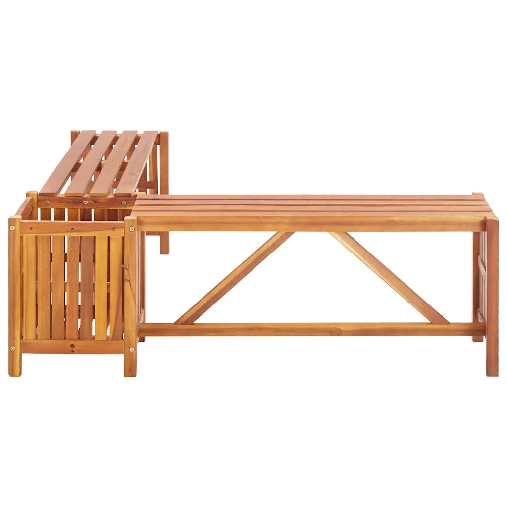 Panca Giardino Angolare e Fioriera 117x117x40cm Massello Acacia 46345