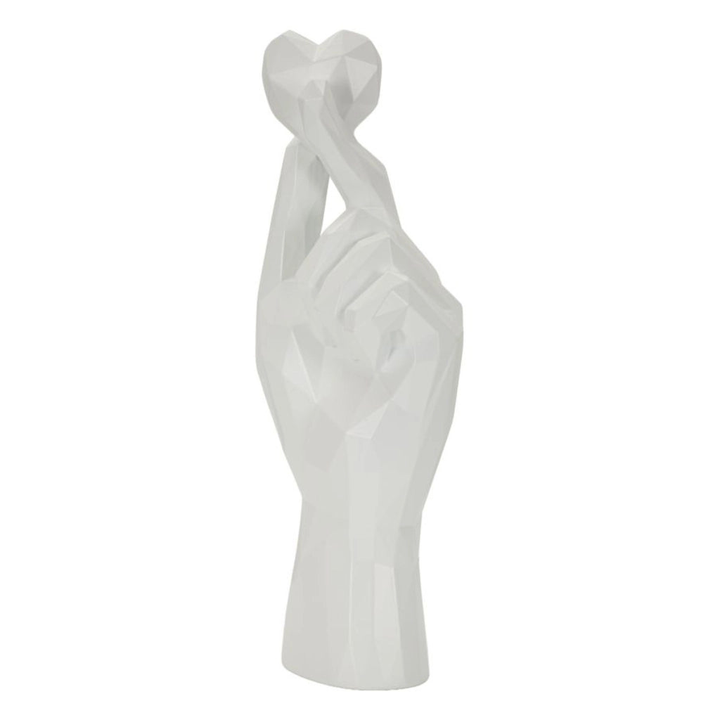 Scultura decorativa Mano in poliresina bianco puro