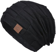 Muffa donna in pile, cuffia uomo in lana soffice, imbottitura di fleece morbido, cuffia uomo a maglia aperta, muta invernale unisex, cappello unisex autunno/inverno/primavera, nero