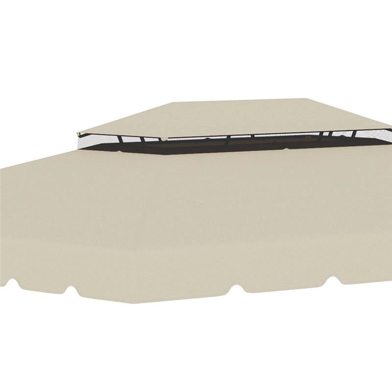 TETTUCCIO DI RICAMBIO PER GAZEBO DA GIARDINO 3X4M CON TETTO A 2 LIVELLI IN POLIESTERE BEIGE