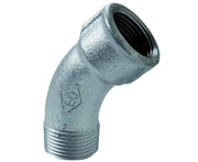 RACCORDO CURVO 45  ° MASCHIO FEMMINA IN GHISA MALLEABILE ZINCATA 1   GEORG FISHER