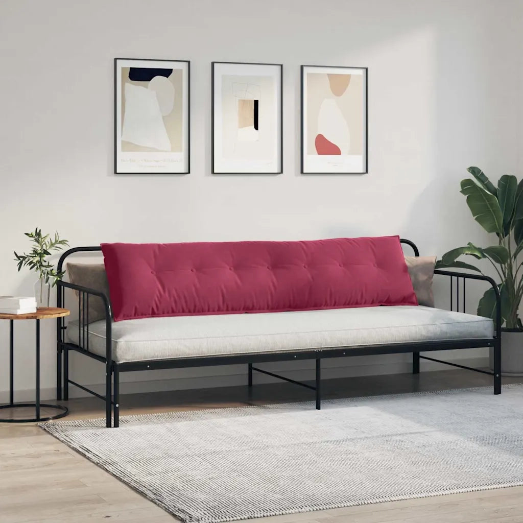 Cuscino per Schiena Rosso Vino 200 x 50 cm Tessuto in Cords