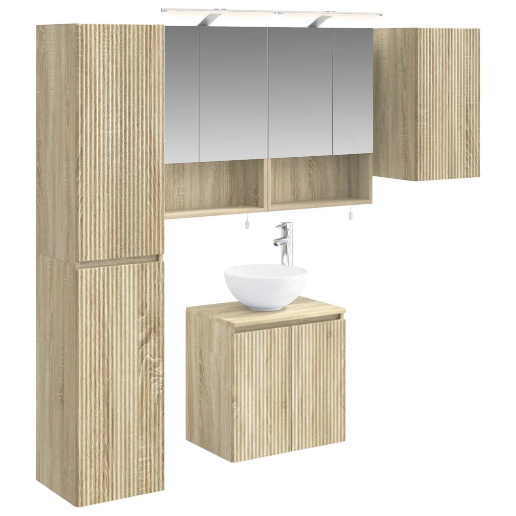 Set di Armadi da Bagno 5 pcs Rovere Sonoma 50 x 14,5 x 70 cm 3407297