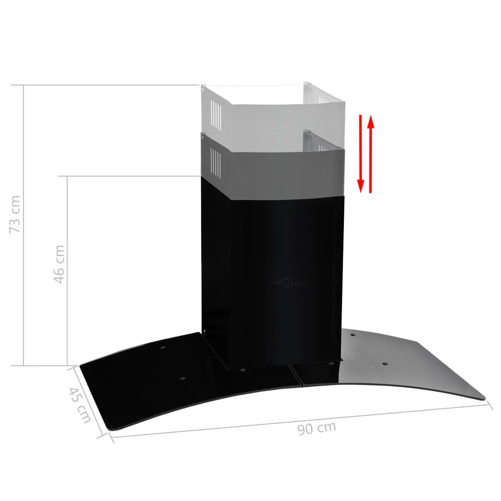 Cappa aspirante a parete in acciaio inox 756 m³/h 90 cm nero 02_0005864