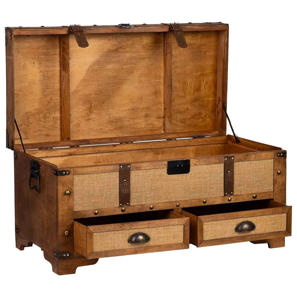 Baule in legno marrone 90x45x45,5