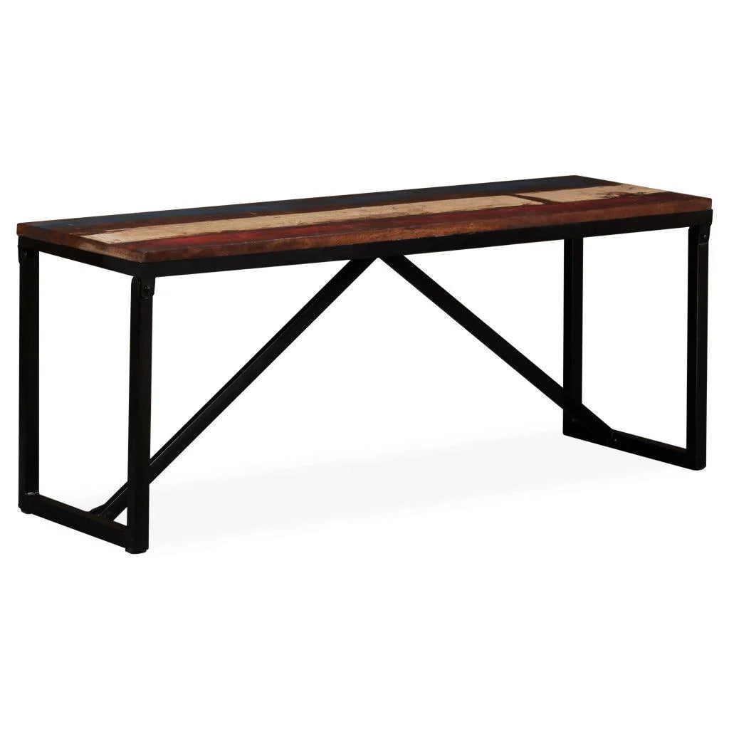 Panca/pouf/sgabello/panca mobile 110 cm in legno massello di recupero 3002127