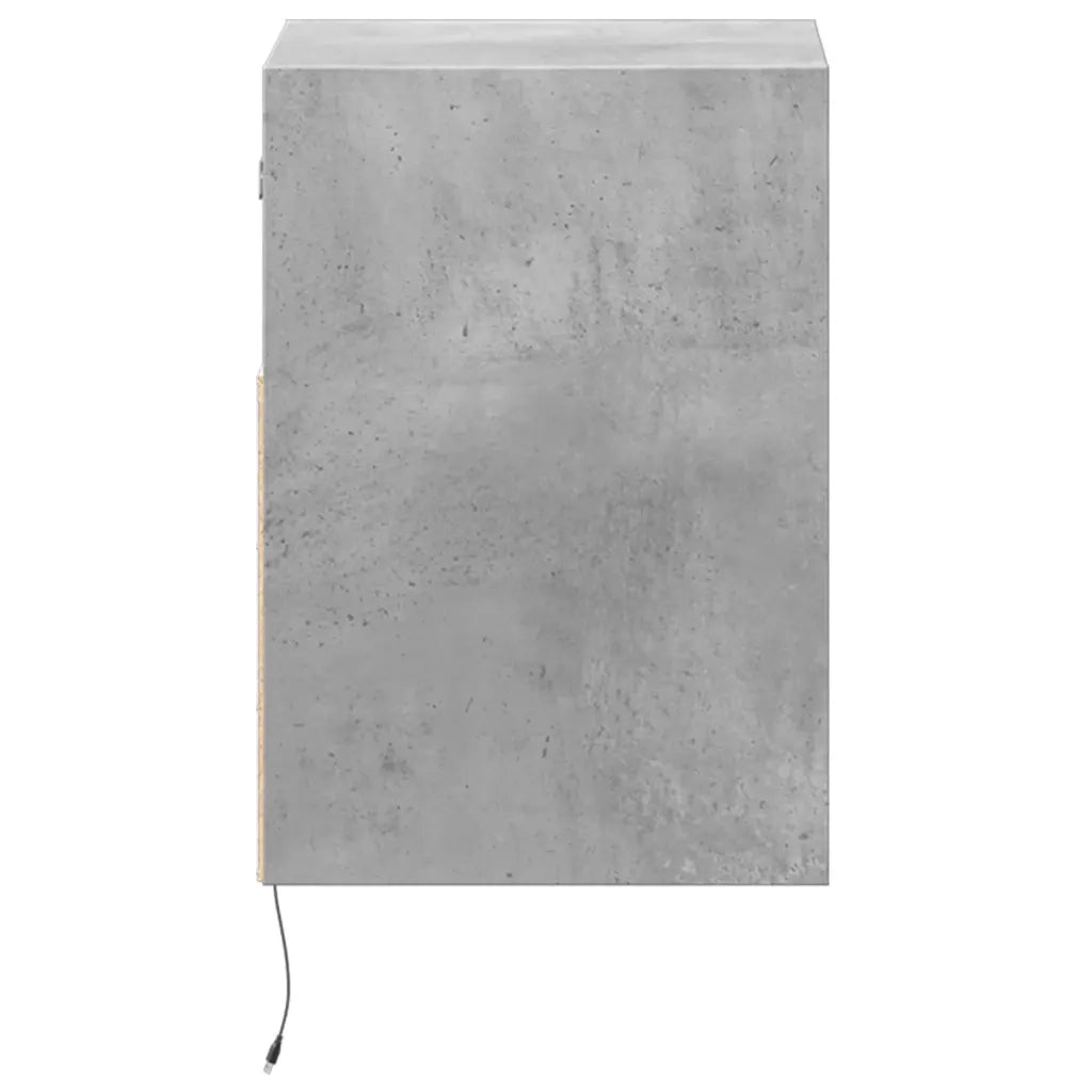 Mobili TV a Parete con Luci LED 2pz Grigio Cemento 41x31x45 cm 852320