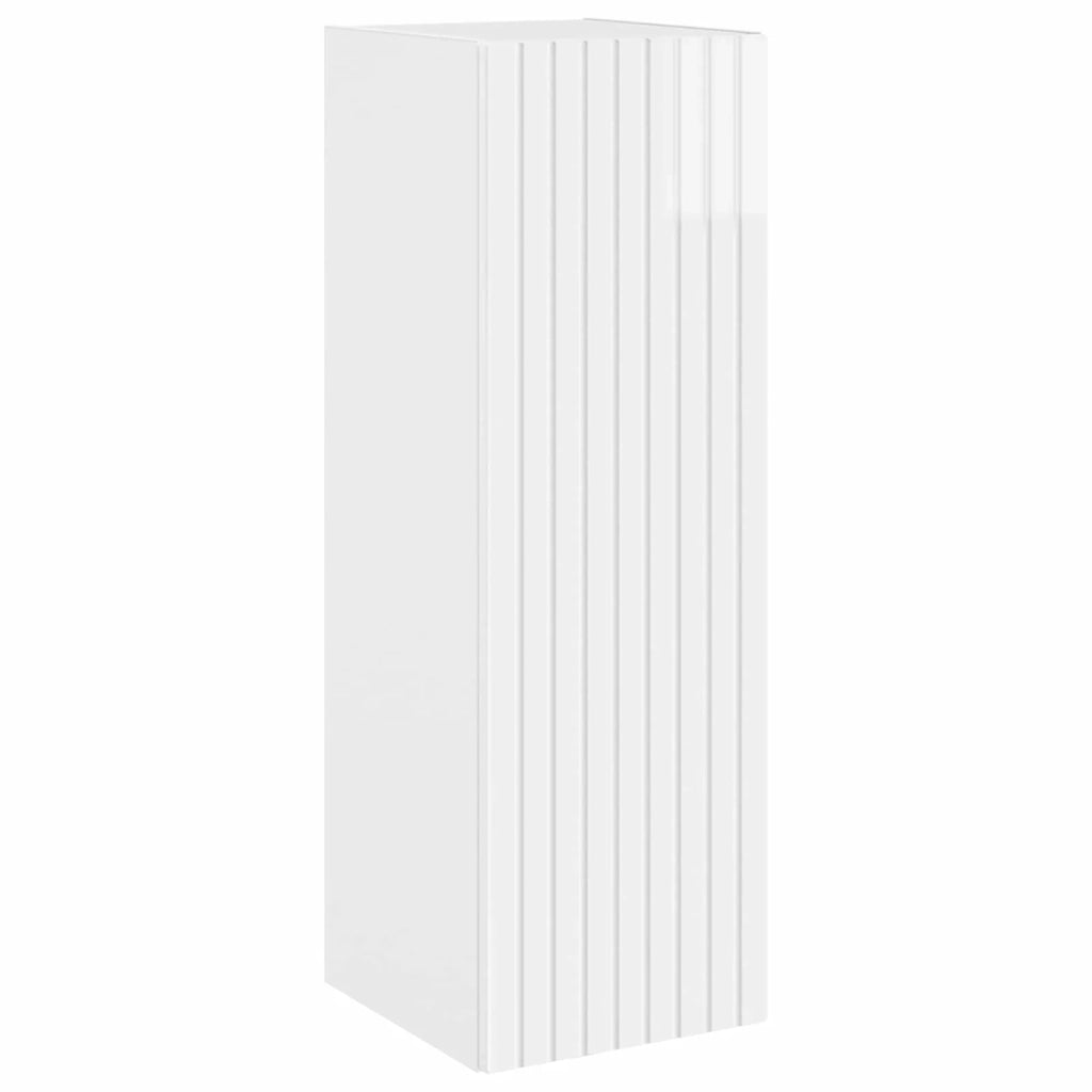 Mobiletto da Bagno a Muro Bianco Lucido 33 x 34,5 x 100 cm 890656