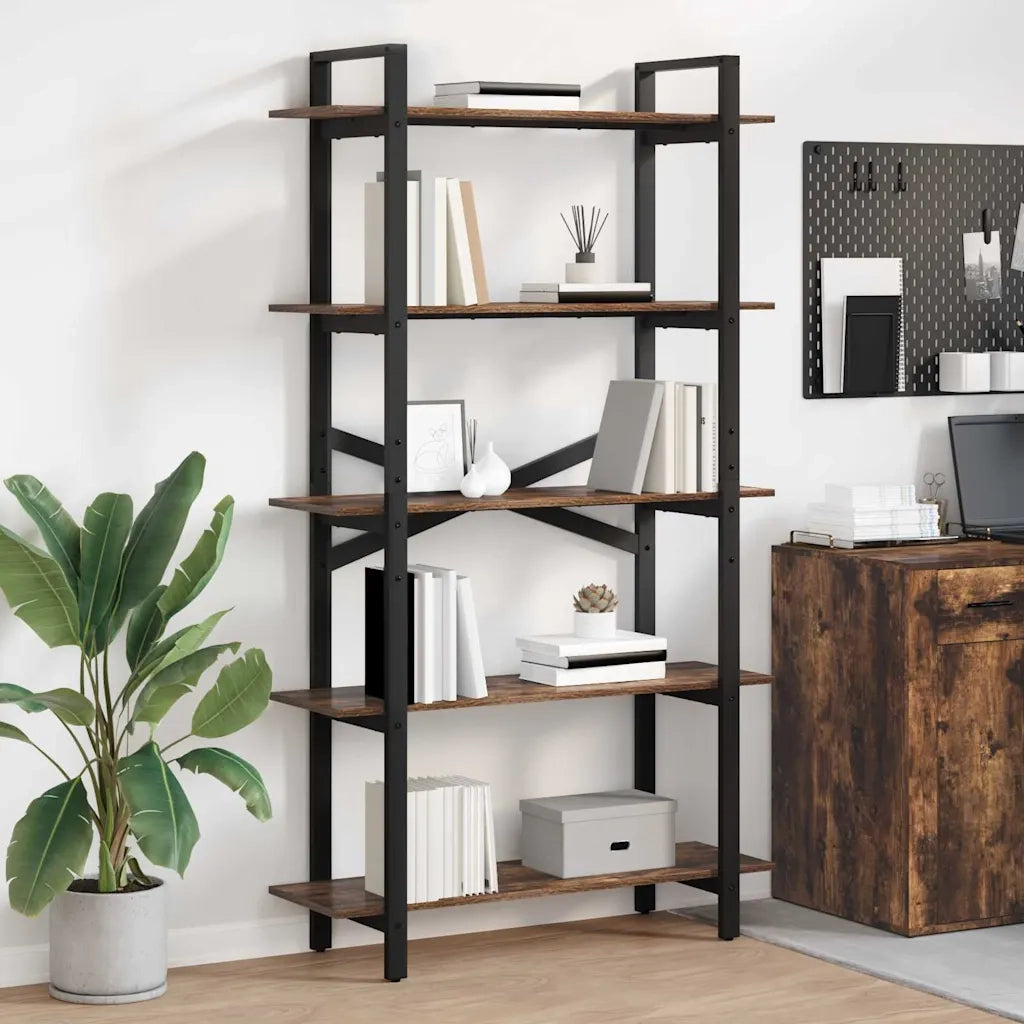 Libreria Rovere fumé 100 x 33,5 x 178 cm Legno multistrato 883936