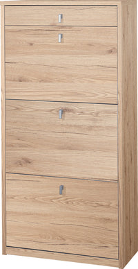 Scarpiera 3 Ante 1 Cassetto 63x127x29 cm Rovere Naturale