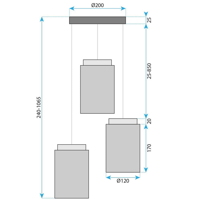 Lampada APP1811-3CPR Frosted Grey
