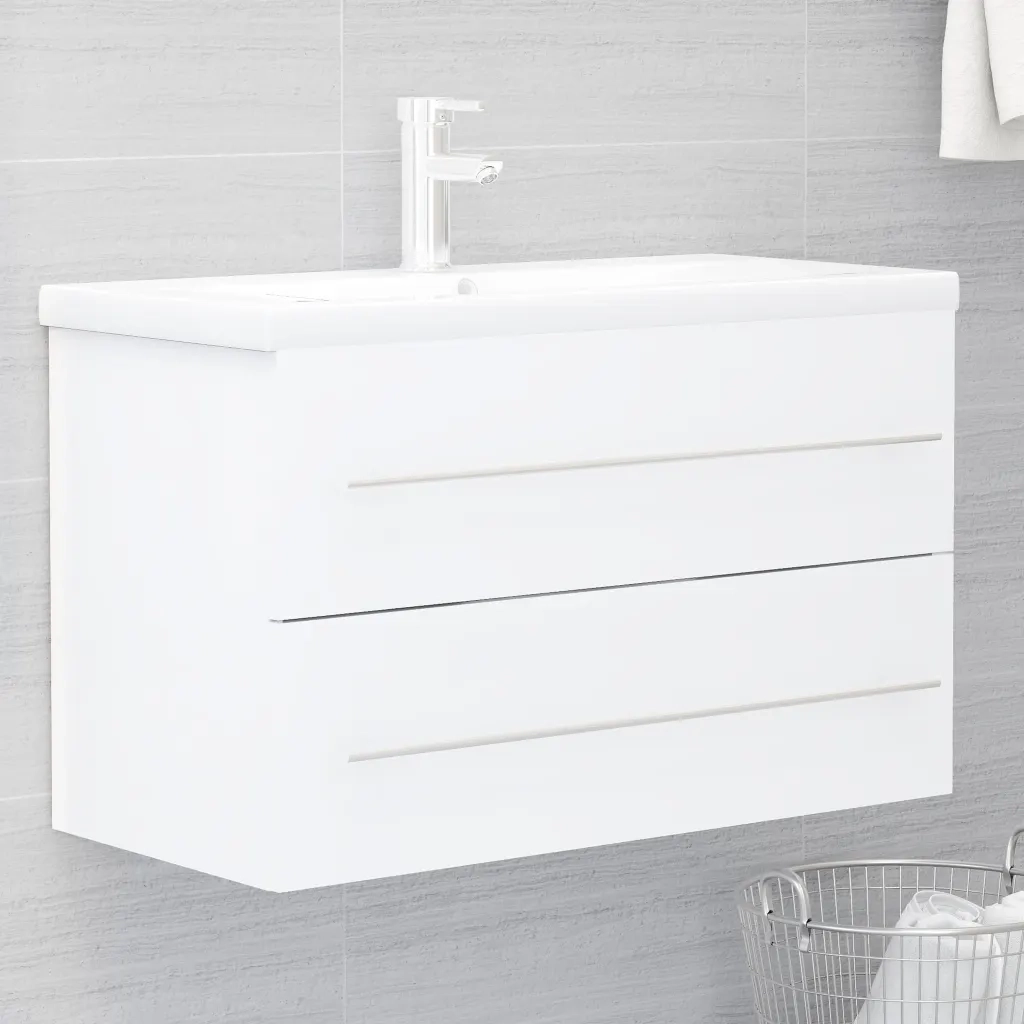 Mobile Lavabo Bianco 80x38,5x48 cm in Legno Multistrato