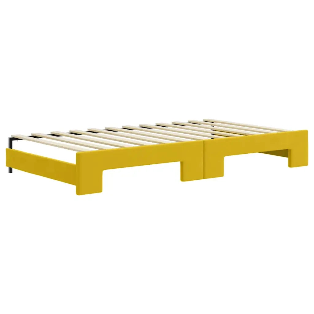 Divano Letto con Letto Estraibile-Sofa Letto-Daybed Giallo 100x200 cm in Velluto 564348