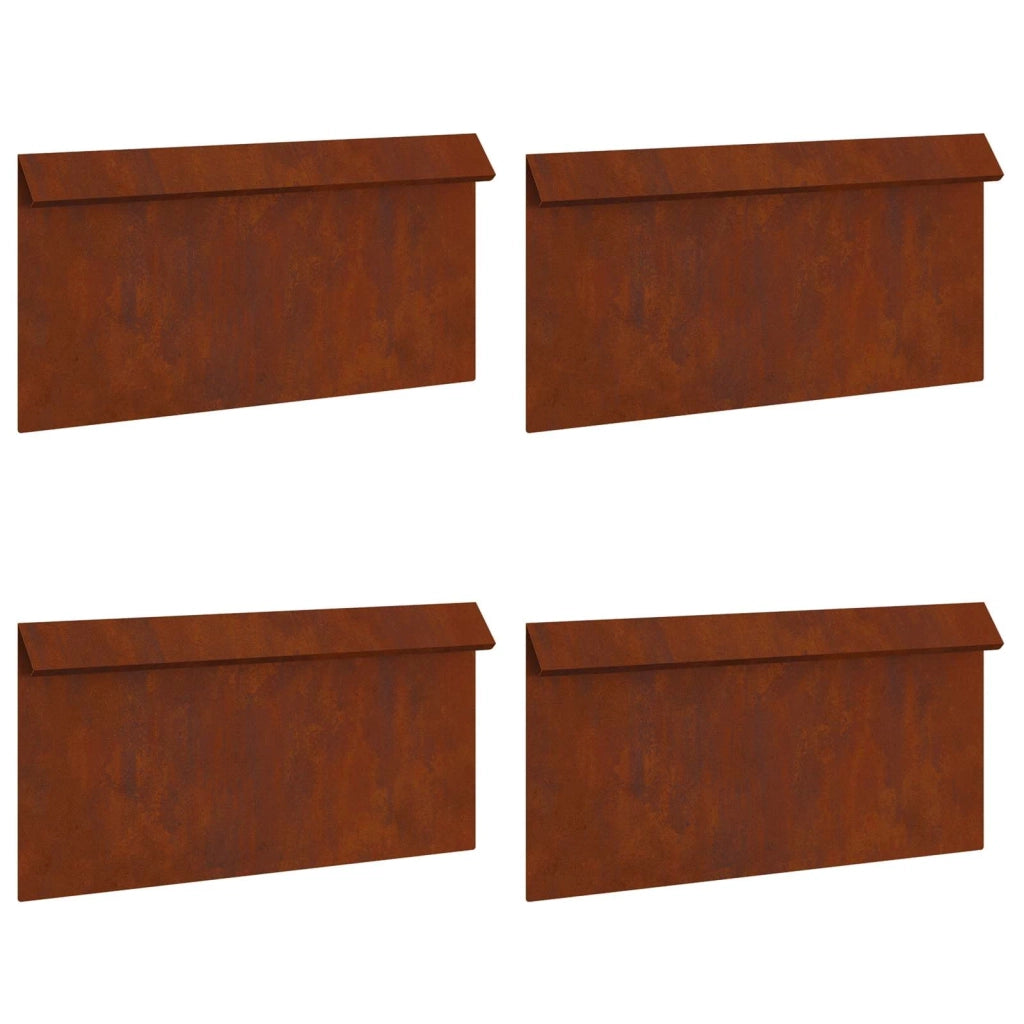Recinto per lumache 4 pcs Ruggine 50 x 3,5 x 25 cm 874856