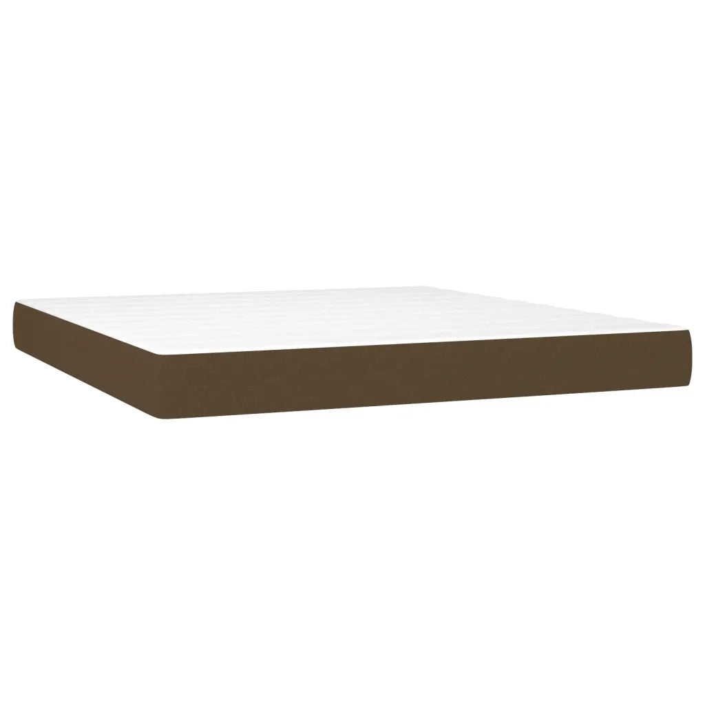 Giroletto a Molle con Materasso Marrone Scuro 180x200cm Tessuto 3128544