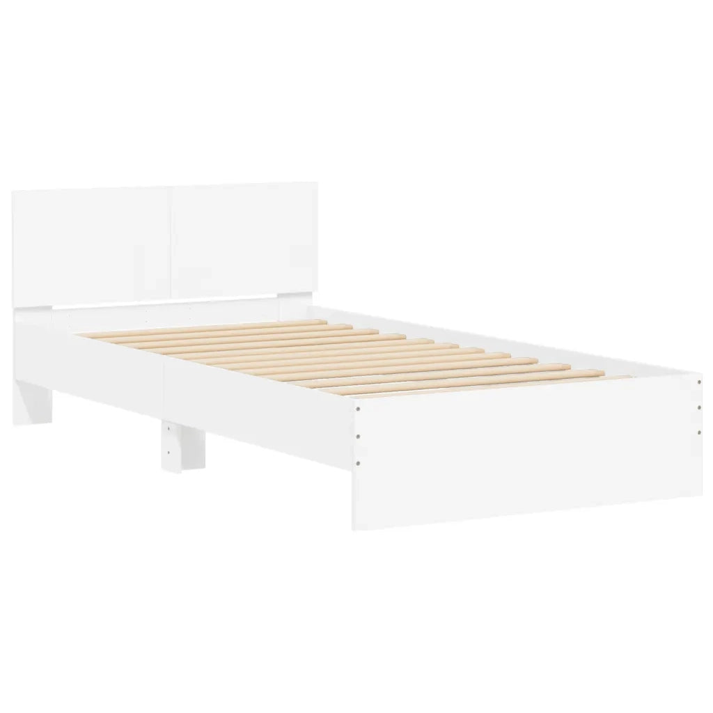 Giroletto con Testiera Bianco 100x200 cm in Legno Multistrato 838617