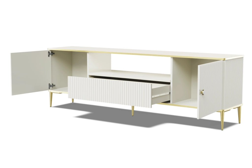 PORTA TV PETRA 180 2D1S GAMBE CASHMERE ORO