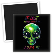 Motivo Area 51 per appassionati di spazio magnetico per frigorifero - Magnetici originali per frigorifero - Decorazione spaziale - Regali magnetici - Decorazione di fantascienza - Regalo per appassionati di astronomia