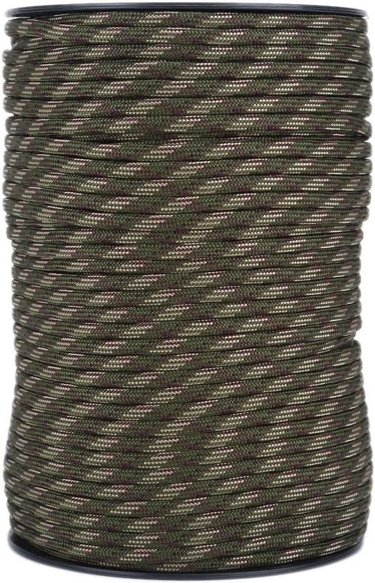 Paracord a 9 corde per sopravvivenza all'aperto, lunghezza 100m, riflettente, mimetico