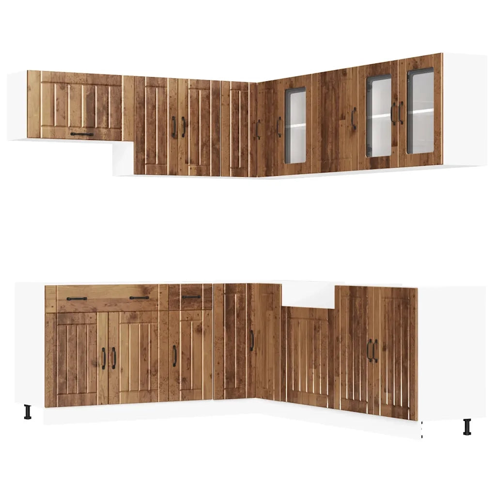 Set Mobili da Cucina 11 pz Lucca Legno Antico in Truciolato